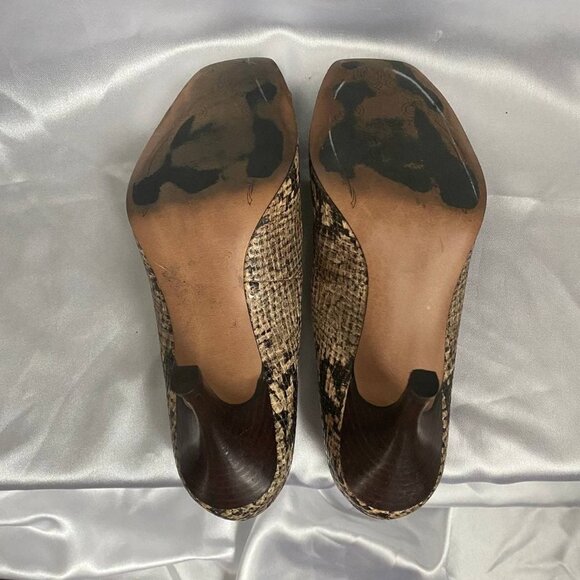 TAHARI Snake Skin Open Toe Shoes - Picture 4 of 6